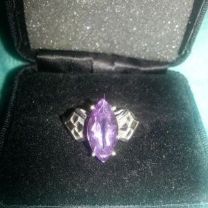 Amethyst Ring, 10k White Gold
